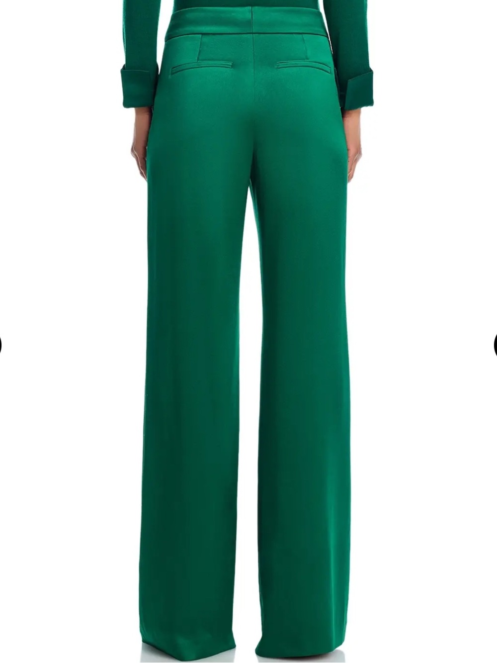 ALICE AND OLIVIA Elegant Green Wide-Leg Dress Pants - Picture 16 of 17